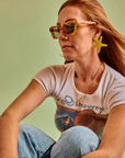 Sardine Demi Oh Honey Sunglasses side on model