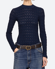 Sea Ruby Long Sleeve Top Navy front