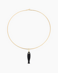 Thatch Fortuna Onyx Charm on circle choker