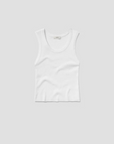 Agolde Shrunken Poppy Tank White flat lay