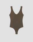 Agolde Tora Tank Bodysuit Grove laid flat
