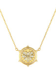 Heart and Evil Eye Double Sided Flip Necklace on side showing heart