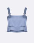 Astrid Crop in Steel Blue by itself