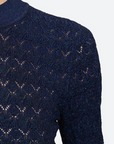 Sea Ruby Long Sleeve Top Navy super close up