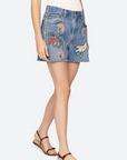 Sea Kara Beaded Denim Short front/side