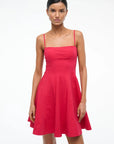 Staud Wylie Mini Dress in Cherry front