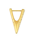Single Small Diamond V Hoop Earring side