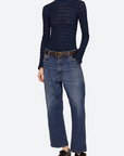 Sea Ruby Long Sleeve Top Navy full body