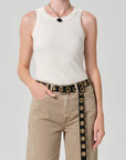 Isabel Rib Tank Dune front