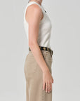 Isabel Rib Tank Dune side