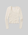 White long-sleeve shirt on a gray background