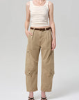 Faye Tank in Golden Pinstripe full body front