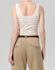 Faye Tank in Golden Pinstripe back