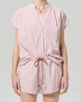 Penelope Blouse In Raspberry Stripe front