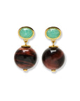 Umbria Earrings in Tigers Eye side by side