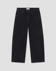 Black jeans on a light gray background