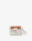 Ganni cardholder with cartoon design on a white background