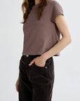 Adine Shrunken Tee Mauvine close up