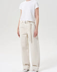 Adine Shrunken Tee White Ash full body front