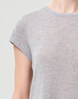 Adine Shrunken Tee Grey close up front