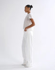 Adine Tee in Gesso side view on model