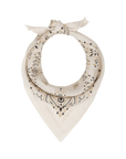 The Silk Bandana Cream tied, by itself