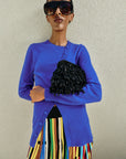 Ada Cardigan closer up front view on model