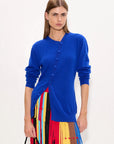 Ada Cardigan front view on model with sleeves rolled up