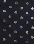 close up detail of metallic polka dots
