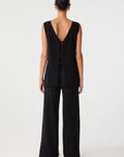 Poppy Reversible Longline Tank with ties in back and Poppy Pant, back view