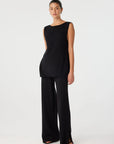 Poppy Reversible Longline Tank with ties in back and Poppy Pant, front view