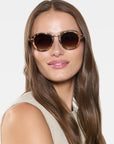 Ashton Tuscan Tortoise 12k Sunglasses front view on model