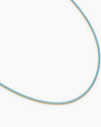 Dallas Micro Tennis Necklace in Turquoise CZ