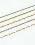 Dallas Micro Tennis Necklace in Turquoise CZ