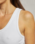 Blondie Tank White close up detail