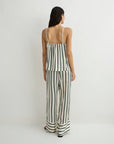 Cannes Silk Camisole Forest Stripe back