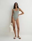 Fernanda One Piece Forest Stripe full body front