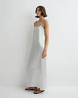 Kobe Maxi Column Dress full body side and front view