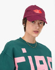 Baseball Hat Lips on model