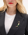 Beaded Blazer Pin on blazer