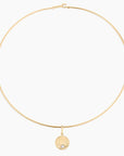 Birth of Venus Charm attached to choker necklace on white background