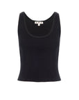 Black tank top with 'AMO' label on a white background