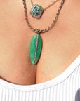 Chrysoprase Feather Pendant