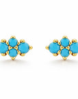 cluster turq stud on white earring