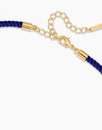 Coco Deep Sea Silk Cord Necklace close up of clasp at back