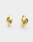 Cosimo Hoop Earrings Emerald front view