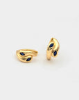 Cosimo Hoop Earrings Sapphire front view, one on its side