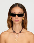 Cova Necklace close up front view on model