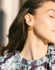 Maisonirem Earrings Ledger close up on model