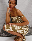 Rails Damaris Tropical Midi Dress model crouching